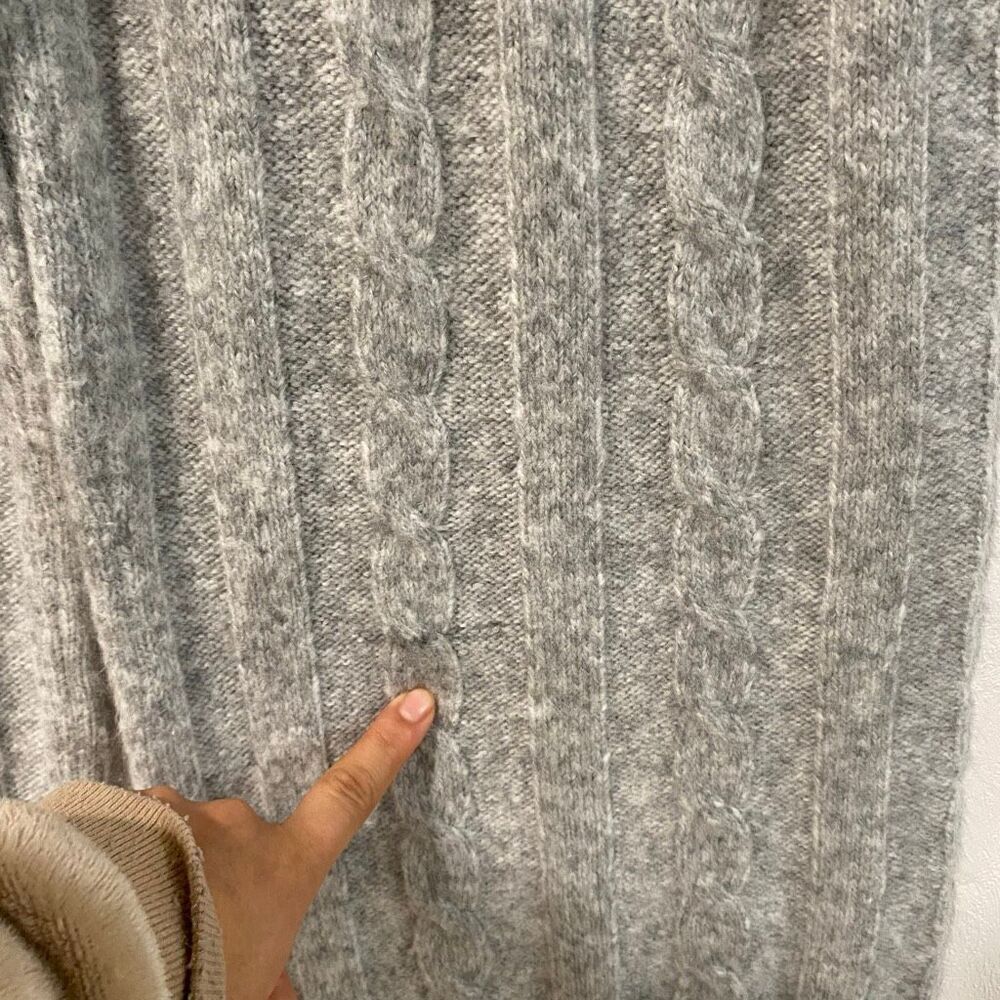 Abercrombie & Fitch Cable Knit Wide Leg Pants XS Gray Cozy Lounge Sweater Pants - Picture 8 of 8